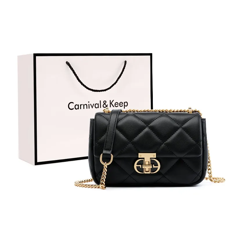 Carnival Keep Сумка через плечо из коровьей кожи плечевая сумка маленькая женская черный экрю красный