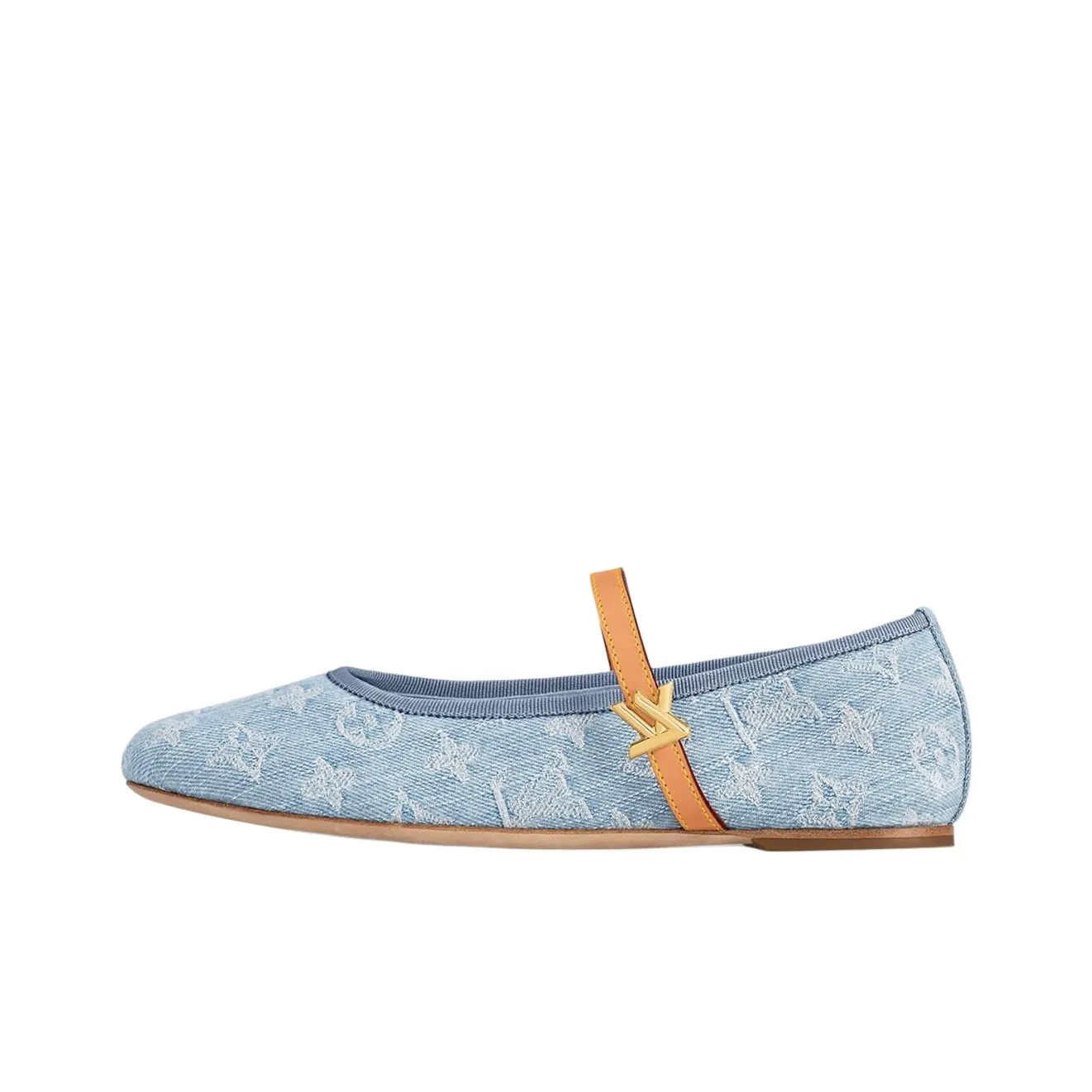 LOUIS VUITTON Romy Flat Mary Jane Shoes Women's Light Blue