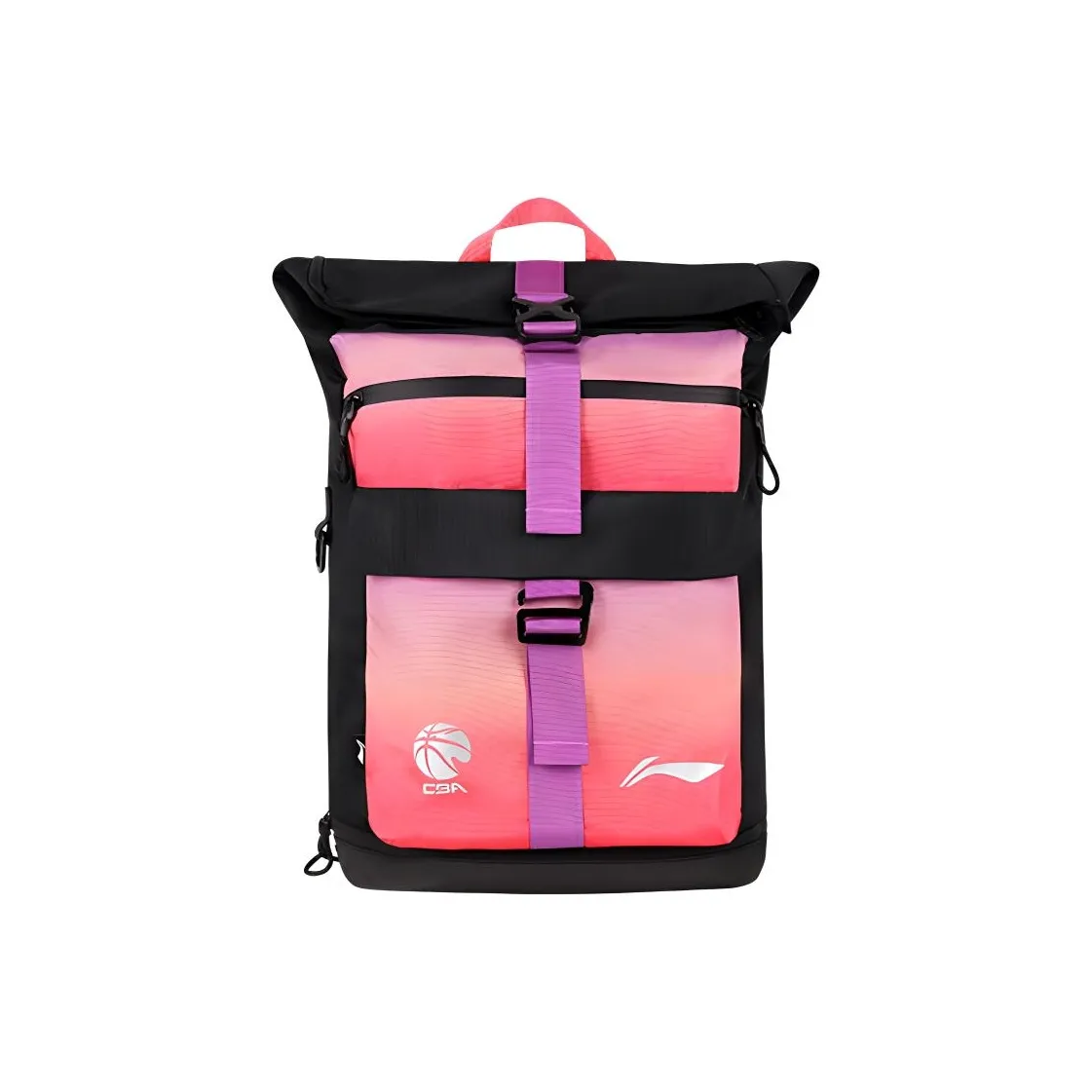 LiNing Basketball Collection Polyester Backpack Regular Unisex Black Purple