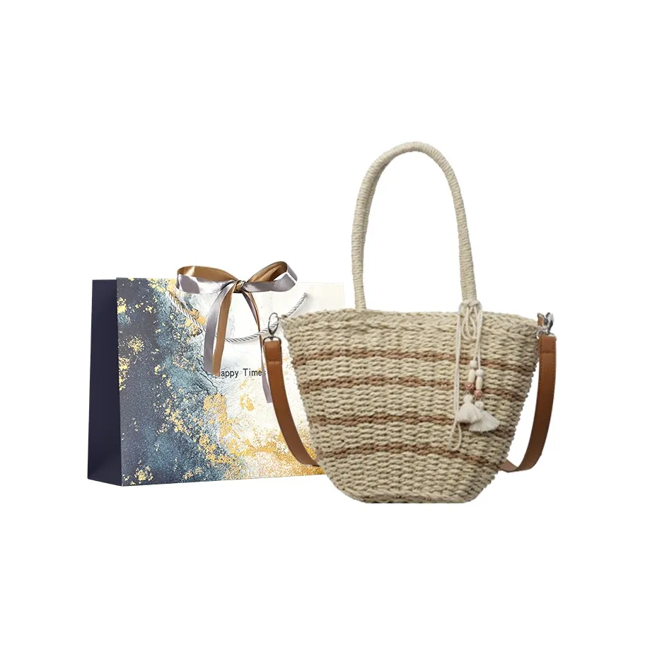 Iman's House Сумка через плечо из соломенной плетени Женская Экрю Хаки