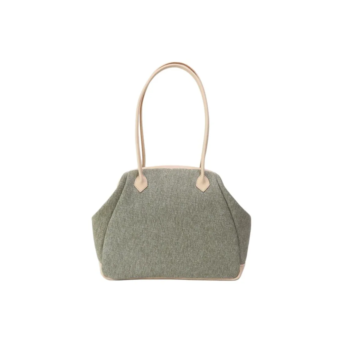 LINE ARTISANAL Canvas Bag Handbag Shoulder Bag Medium Women's Green Ecru LINE ARTISANAL Холщовая сумка сумка плечевая сумка среднего размера женская зеленый экрю