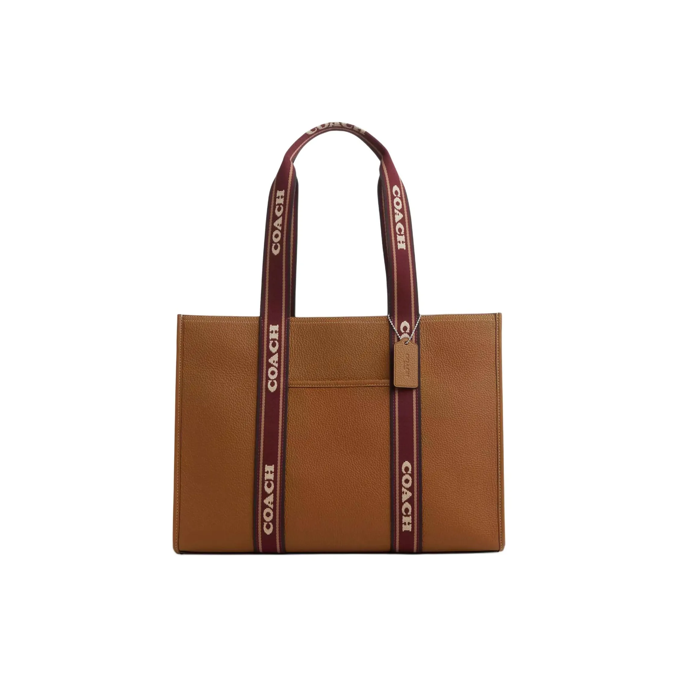 COACH Smith Refined Pebbled Leather Tote Bag, Shopping Bag, Handbag Tubas Women's Silver & Penny Multicolor