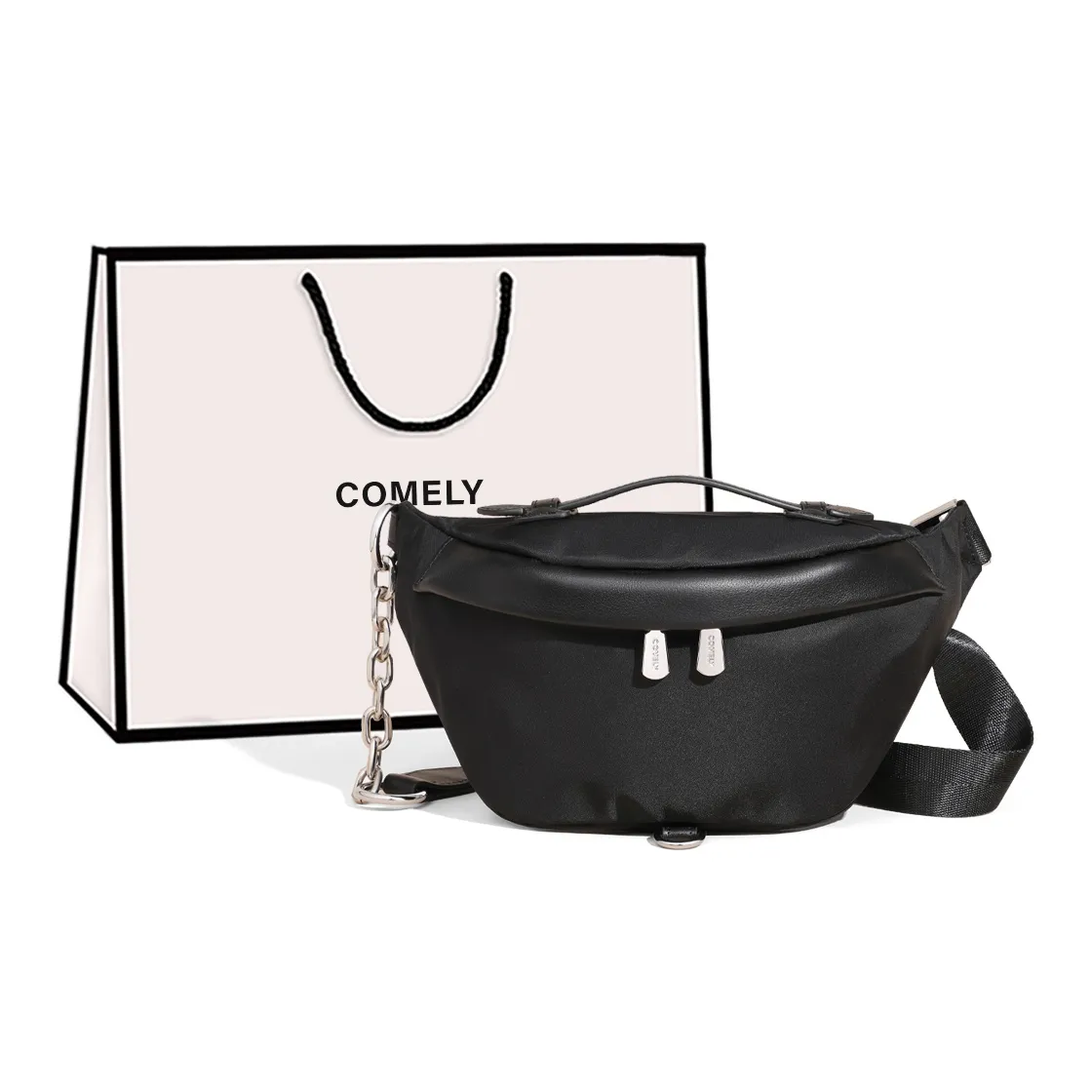 COMELY Fabric Shoulder Bag, Crossbody Bag, Dumpling Bag, Sling Bag, Handbag Regular Women's Black