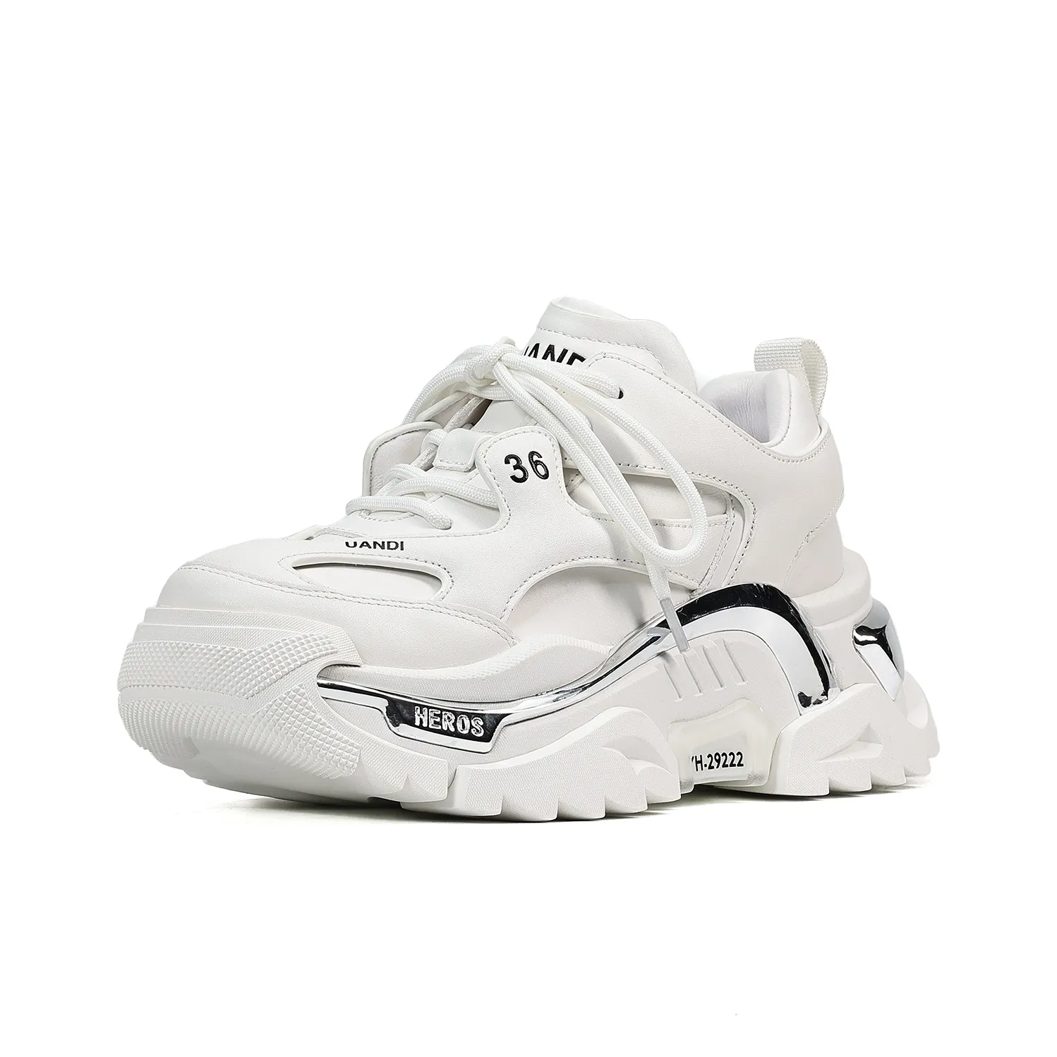 UanDi Амортизация противоскользящие устойчивые к истиранию увеличивающие высоту Низкие кеды с толстой подошвой Женские Белый Серый