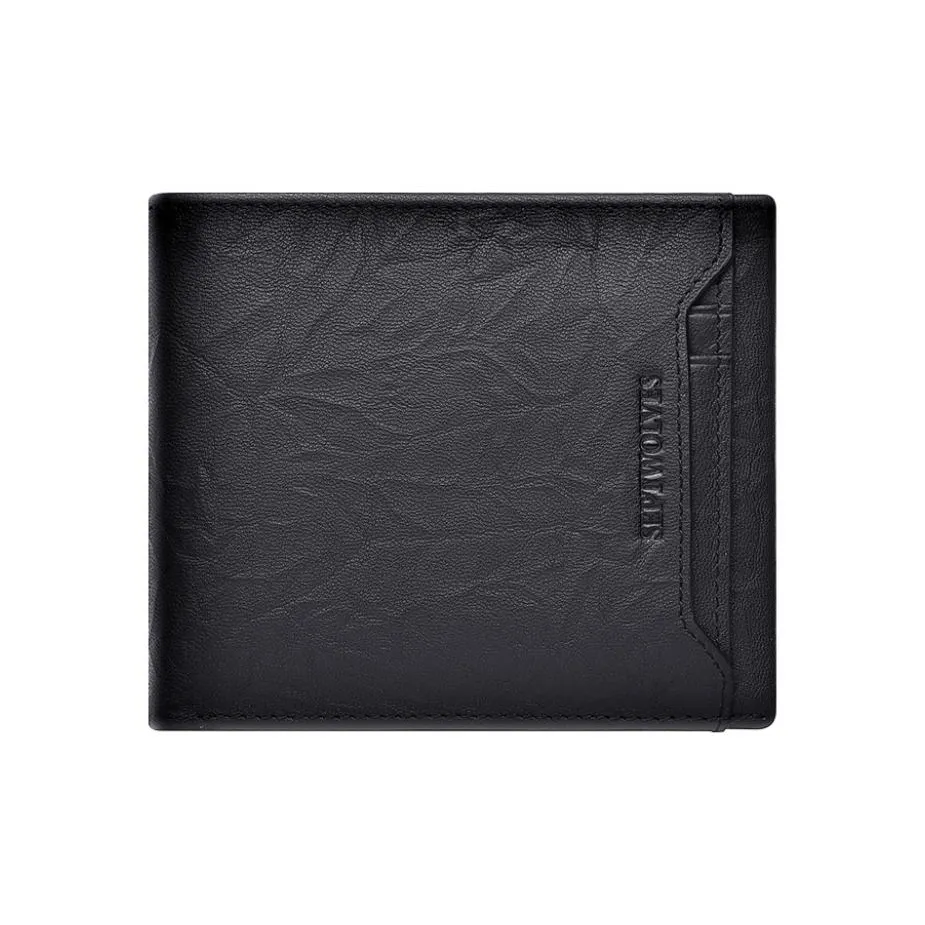 SEPTWOLVES Коровья кожа Держатель для карт Мужской Черный