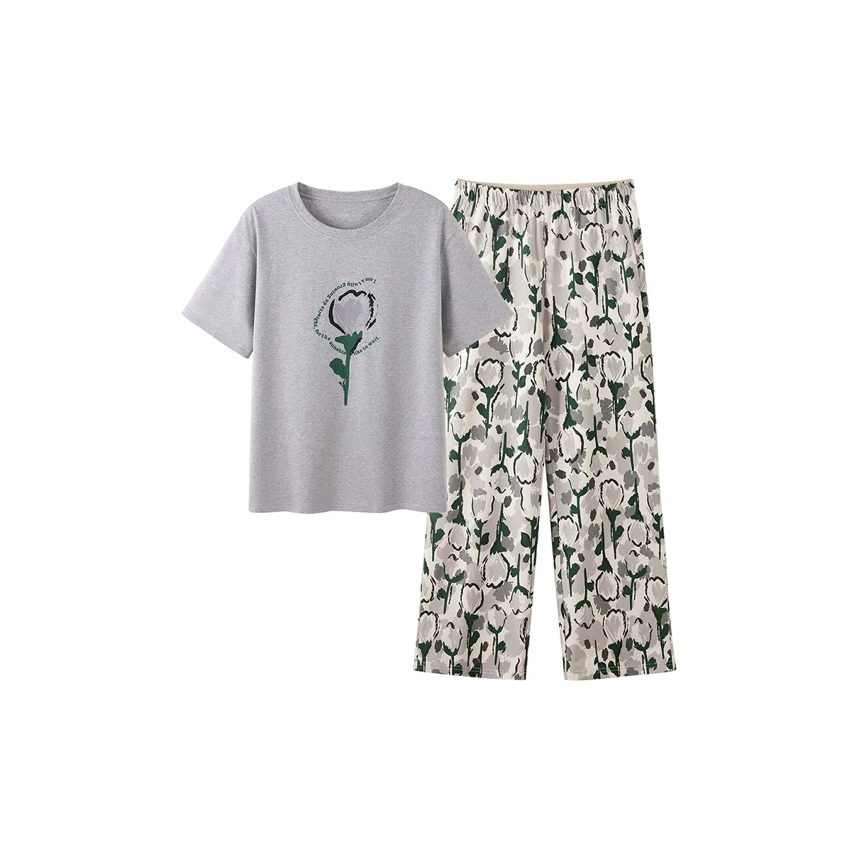 JINGYUN Pajama Set Women's Gray