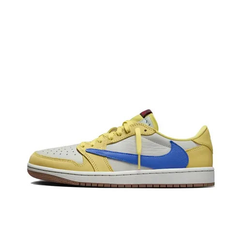Jordan Air Jordan 1 Винтажные баскетбольные кроссовки Low Top Желтые Унисекс