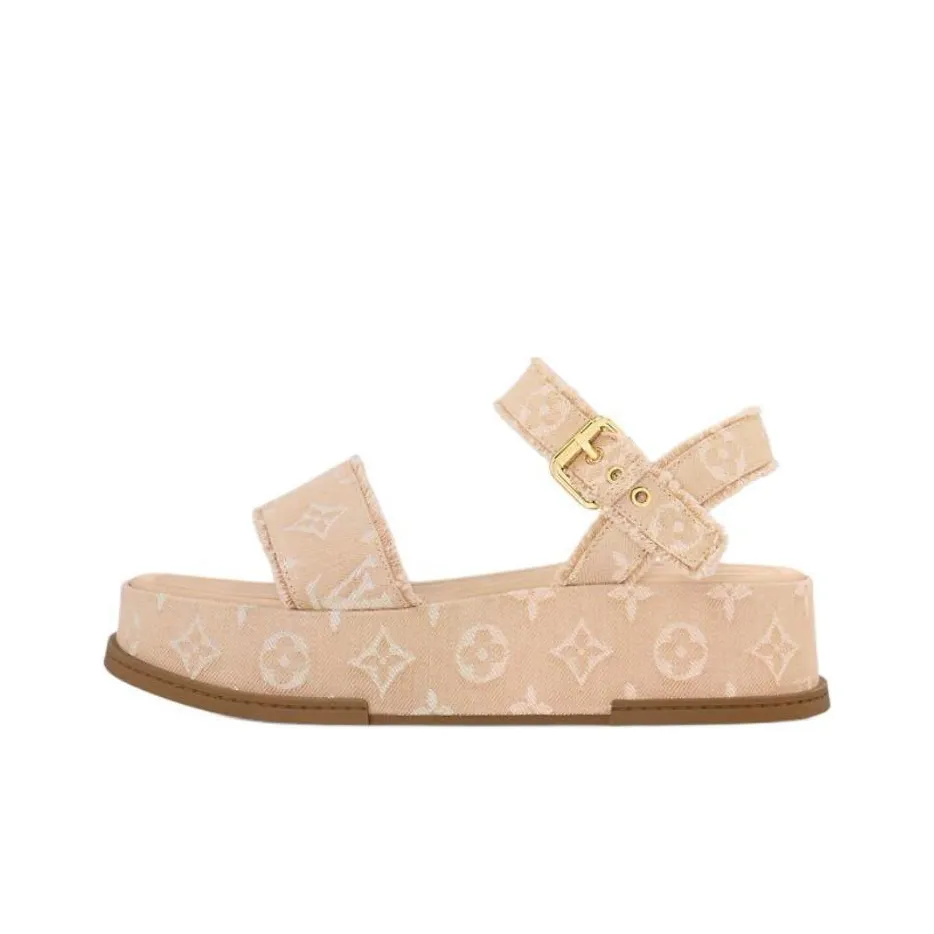 LOUIS VUITTON One Strap Sandals 5cm Women's Light Umber