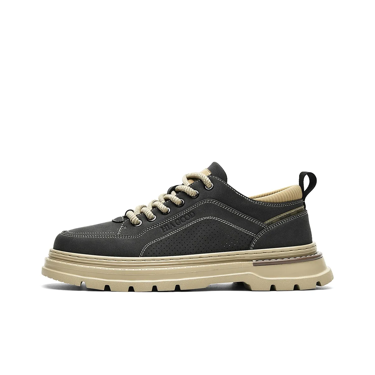 HLA Vintage Outdoor Casual Fleece-Lined Versatile Work Boots Low-Top Wear-Resistant Men's