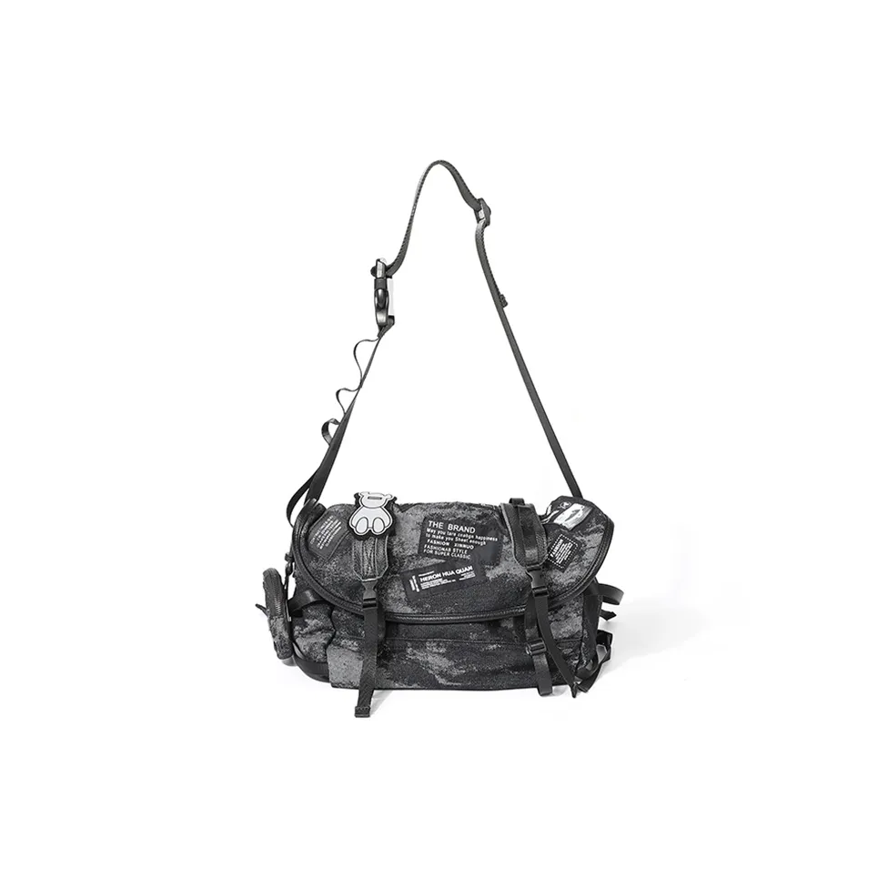 MASTER CANVAS Fabric Messenger Bag Shoulder Bag Crossbody Bag Unisex Black