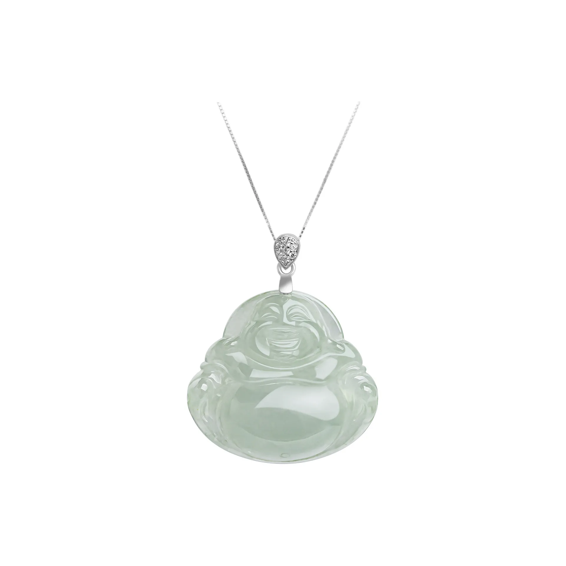 Artisan Lock Heart Jade Glutinous Jade Jadeite Necklaces Women's