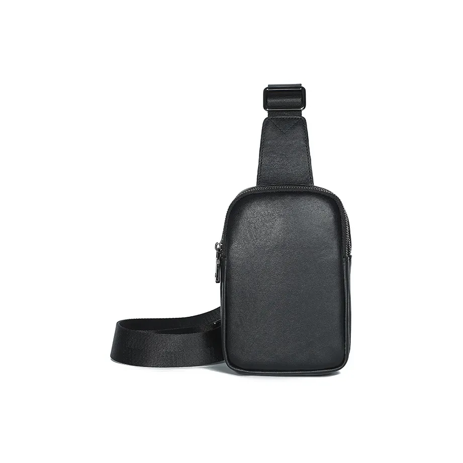 DOSRFINI Сумка через плечо из коровьей кожи стандартная мужская черная шоколадная