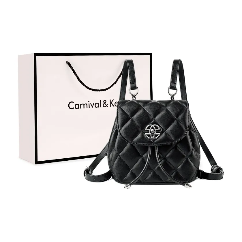 Carnival Keep Рюкзак из коровьей кожи Мини Женский Черный Белый