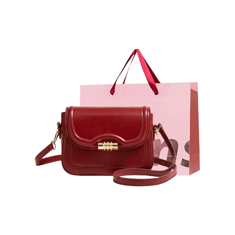 WHEELY BABY+ ПУ (полиуретан) Маленькая квадратная сумка через плечо Женская Черная Бордовая Коричневая Кофейная