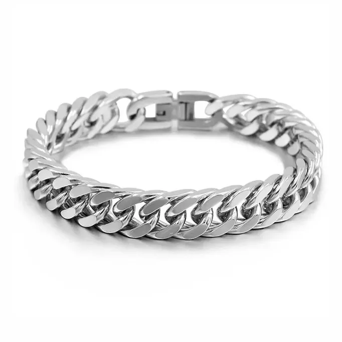 MUYAN Титановый стальной плетеный кубинский браслет унисекс