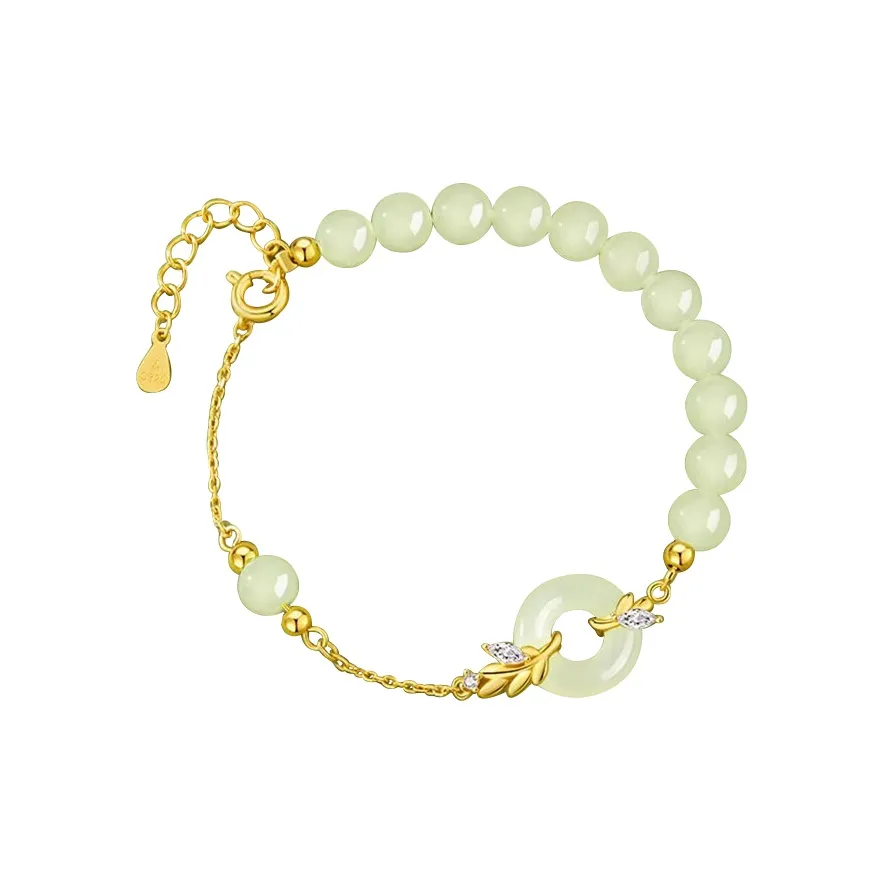 Mom's Gift Bracelets Pale Greenish White Jade Women's