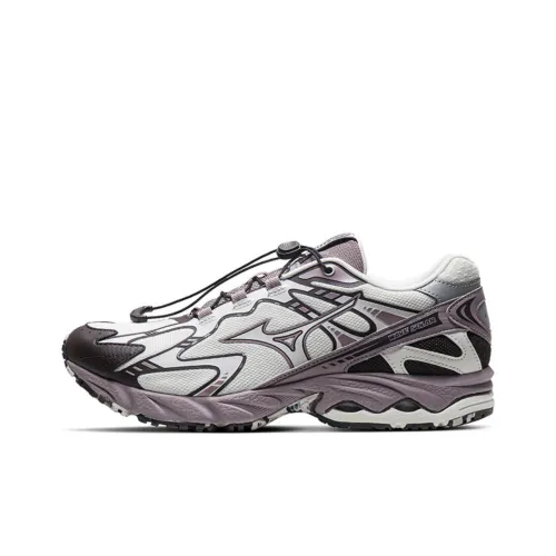 Кроссовки Mizuno Wave Solar V2 для бега, низкие, хлопок, белый/темно-кофейный/серо-фиолетовый, унисекс