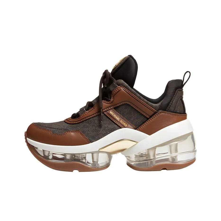 MICHAEL KORS Olympia Low Top Sports Casual Shoes Women's Leather Brown
