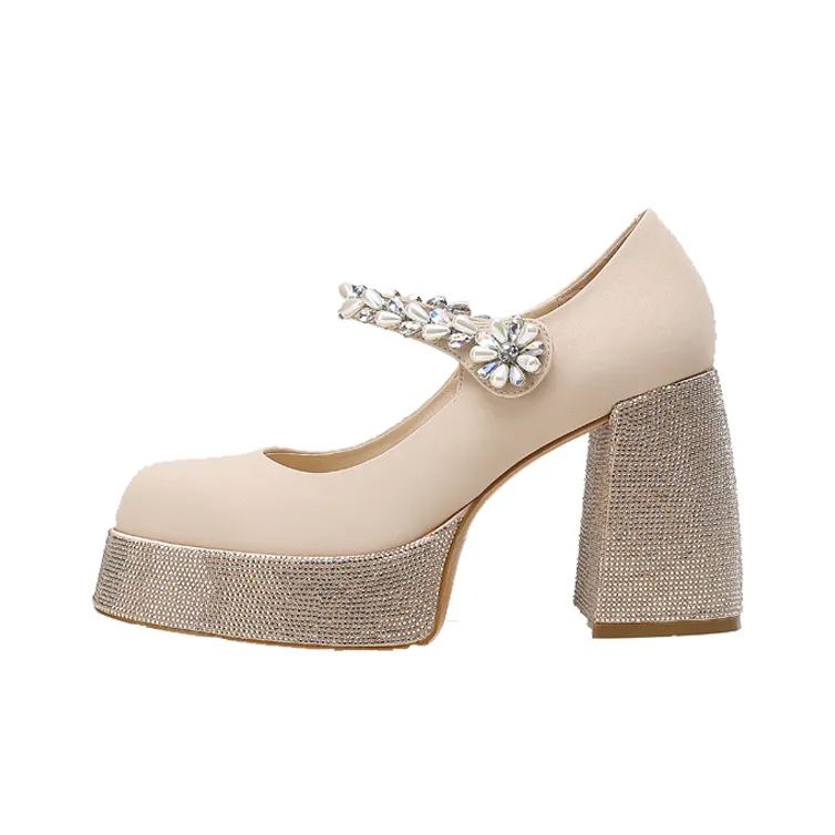 Princess Isabel Грубый каблук Туфли Мэри Джейн Женские