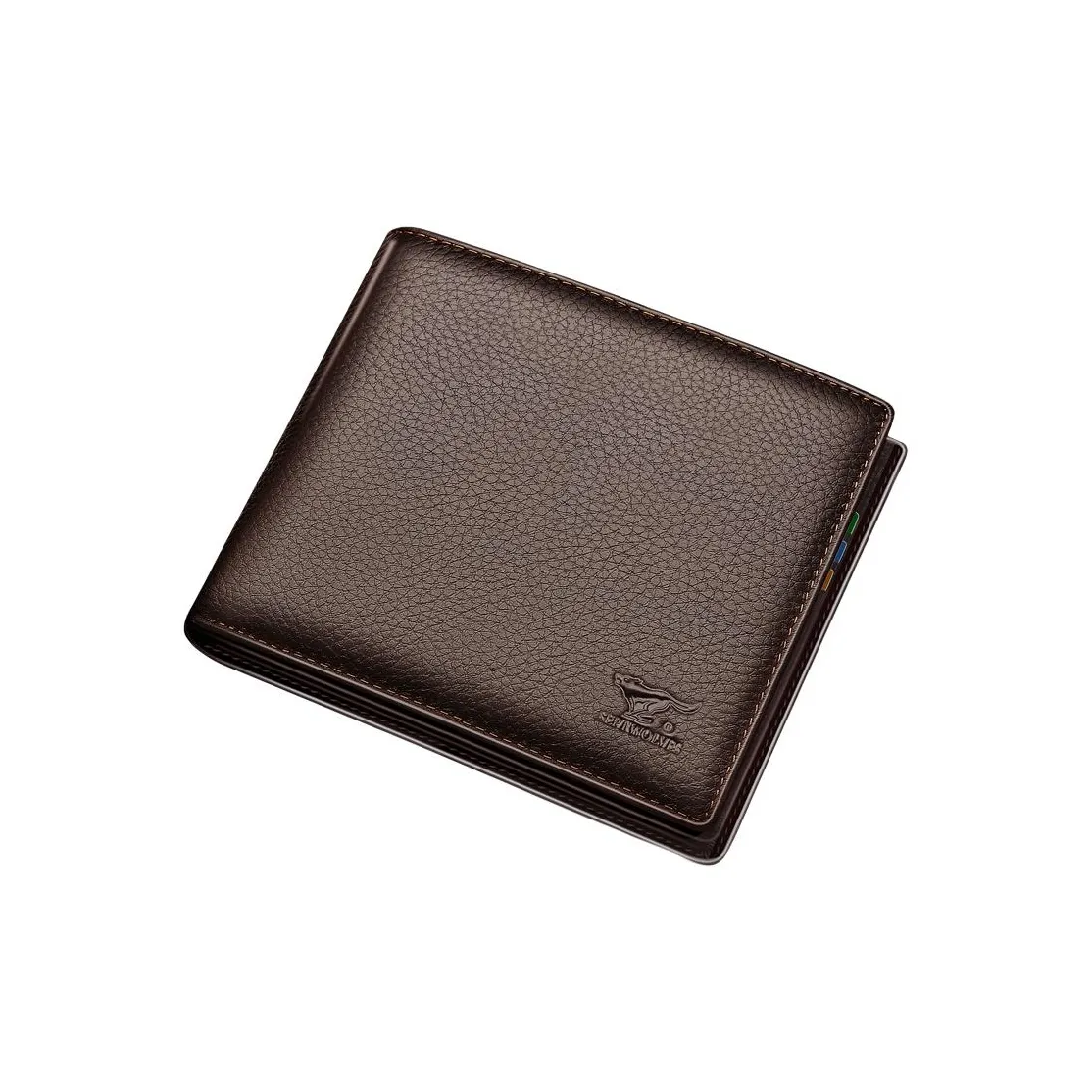 SEPTWOLVES Кошелек из коровьей кожи Мужской Черный Кофейный