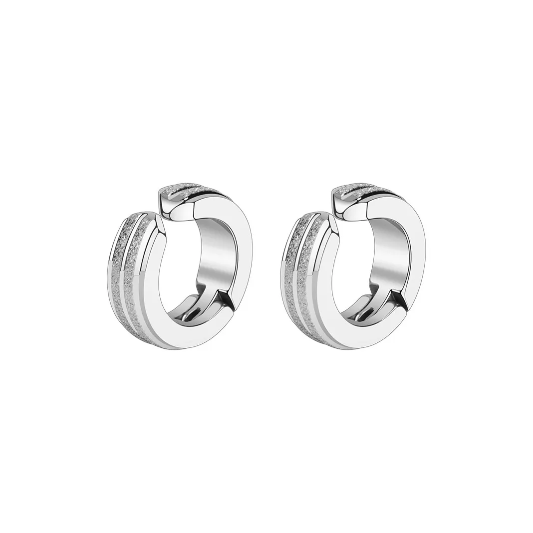 FOREVER MELODY Титановая сталь Нижняя заколка Серьги On Мужской Серебряный