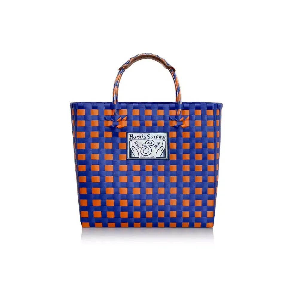 Harris Salome Полипропиленовая PP Тоут Сумка Сумка для покупок Сумка через плечо Сумка среднего размера Женская Оранжевая Синяя