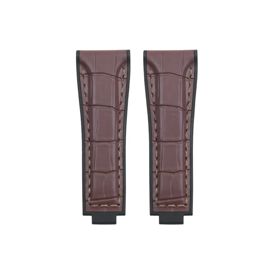 VAGENARI Imitation Crocodile Leather Face Rubber Strap Compatibility With Doxa Yacht Watch Band Unisex