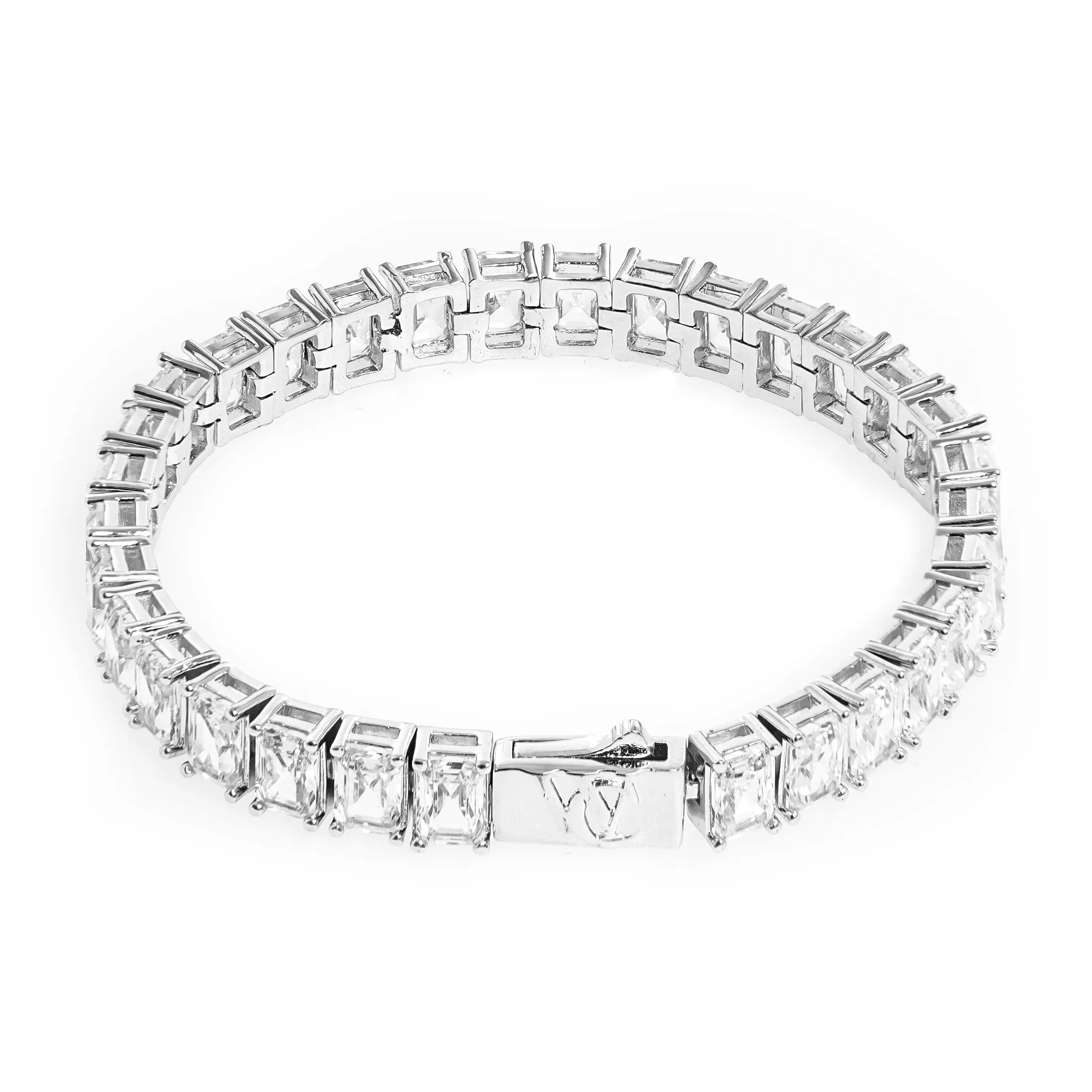 WIC Полностью украшенный с камнями T-образный ромб Роскошь Браслеты Унисекс