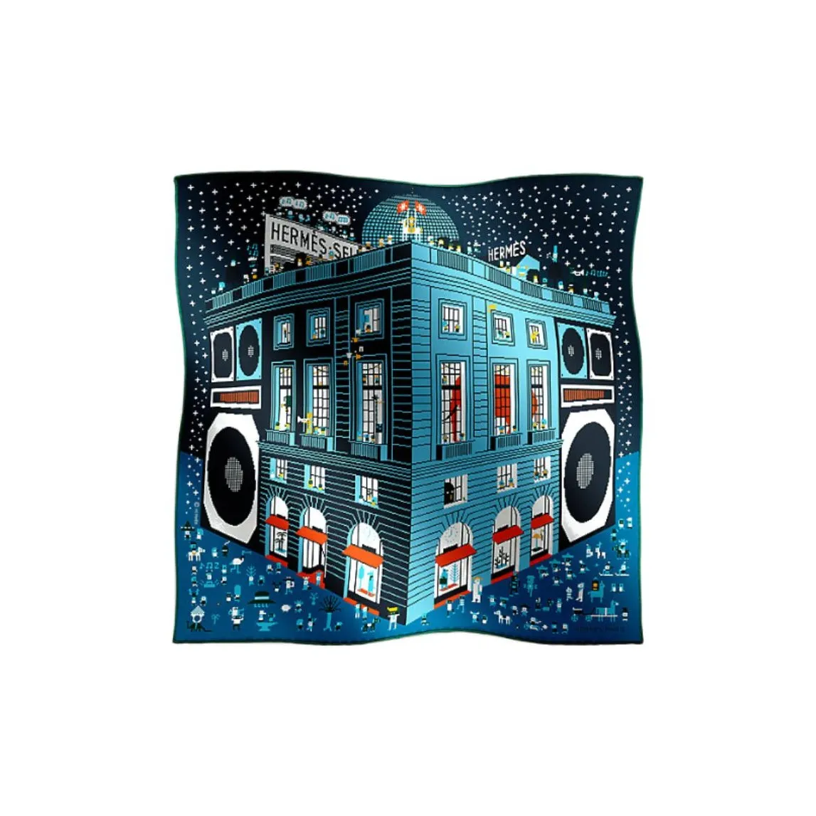 HERMES Тутовый шелк Шелковые шарфы Мужской Небесно-голубой