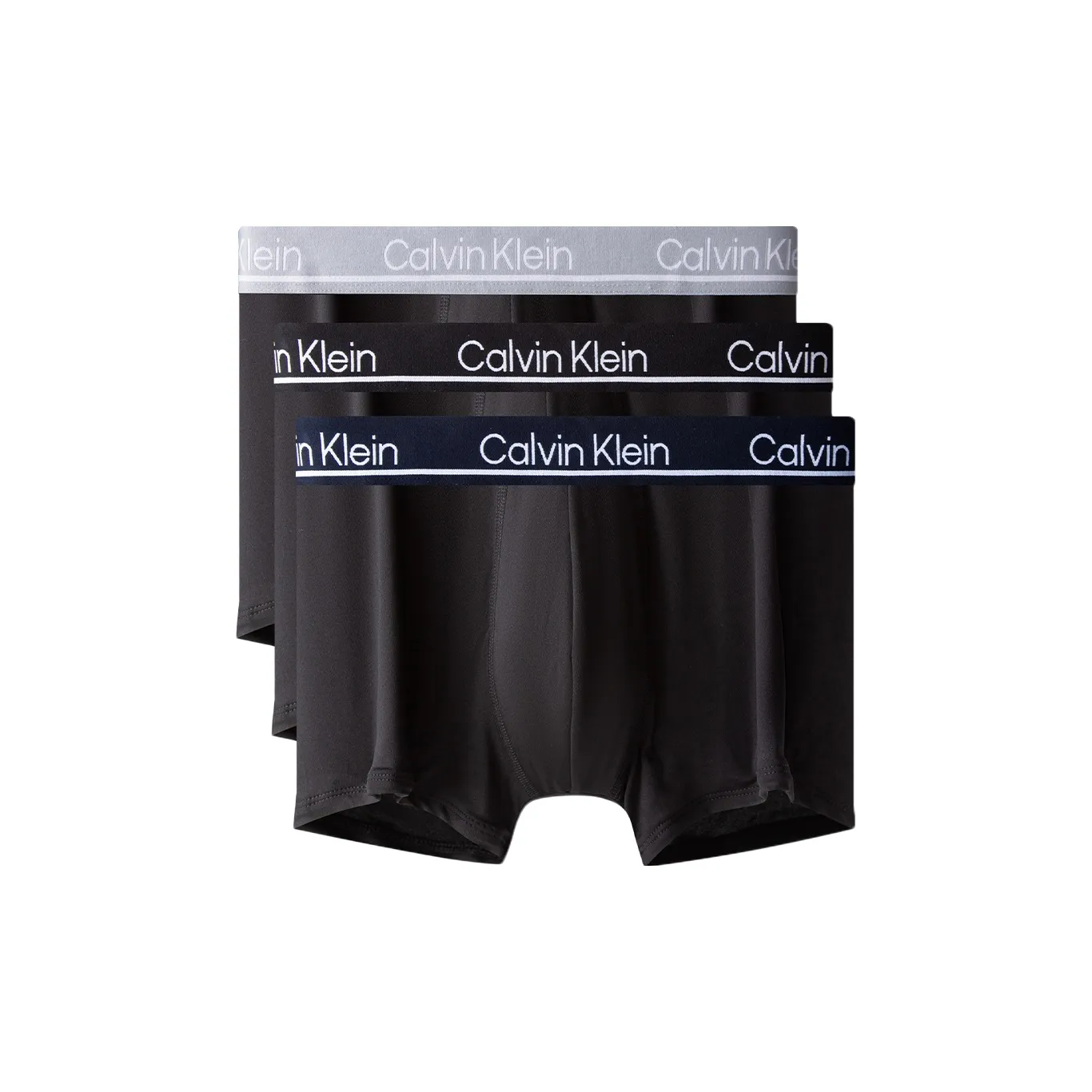 CALVIN KLEIN Underpants Men's 3 Pack Black With Black Edges/Black With Dark Blue Edges/Black With Gray Edges