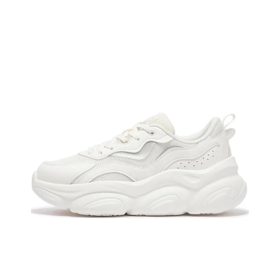 361° Moe Claws Wear resistant And Lightweight Low Top Casual Shoes Women's White Silver