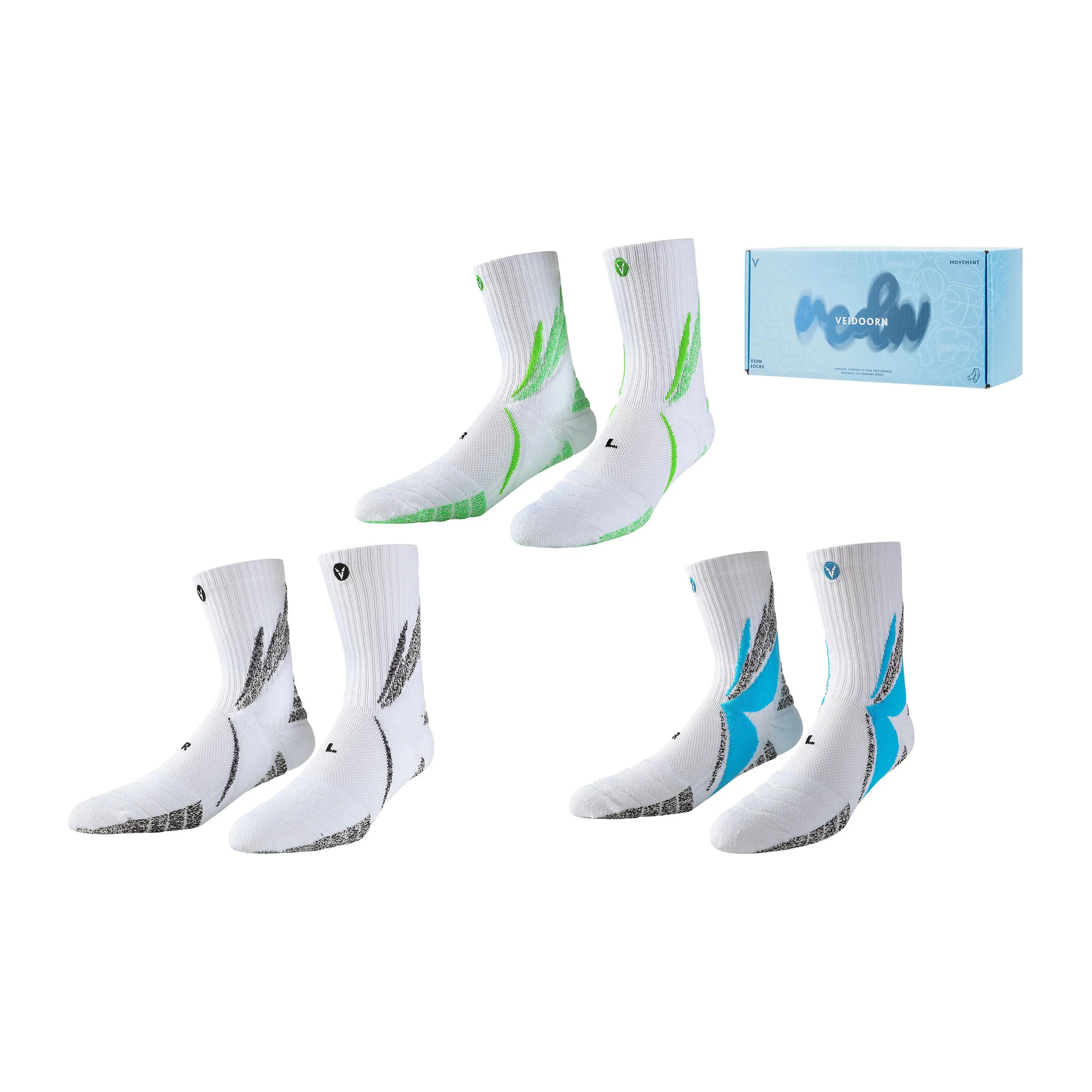 VEIDOORN Basketball Socks Unisex Combo Set