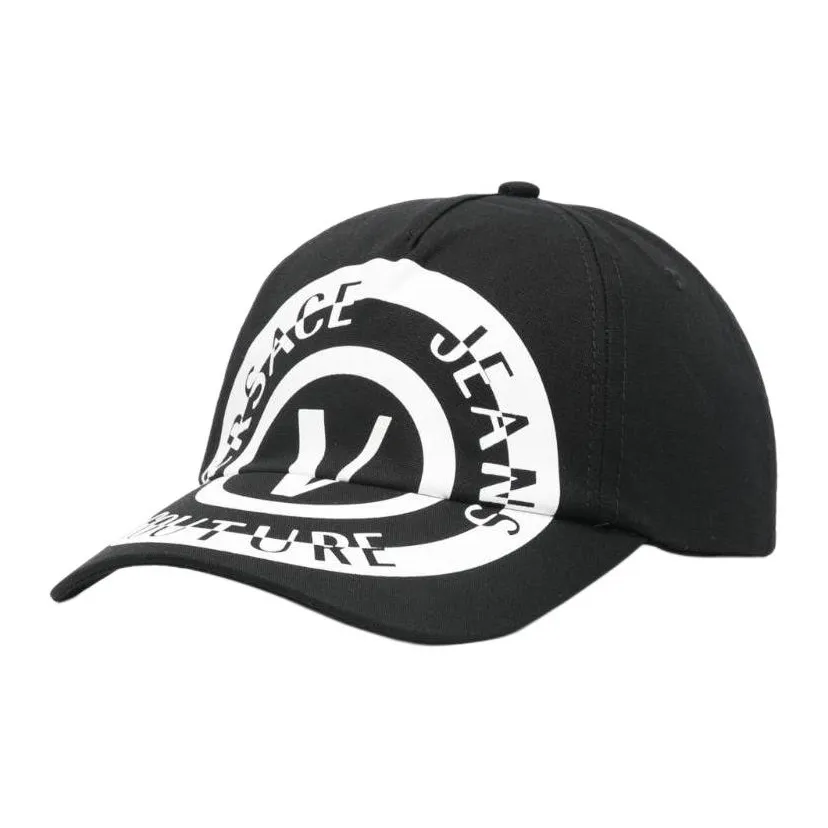 VERSACE JEANS COUTURE Cotton Canvas Baseball Caps Men's Black