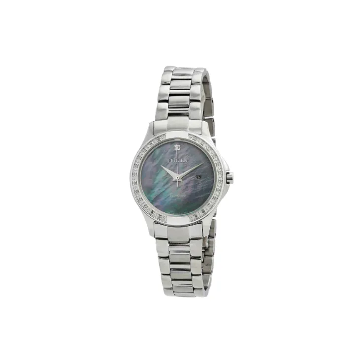 CITIZEN Световой Кварцевый Механизм Женские Экологические Часы Drive Collection 32 мм Серебряные