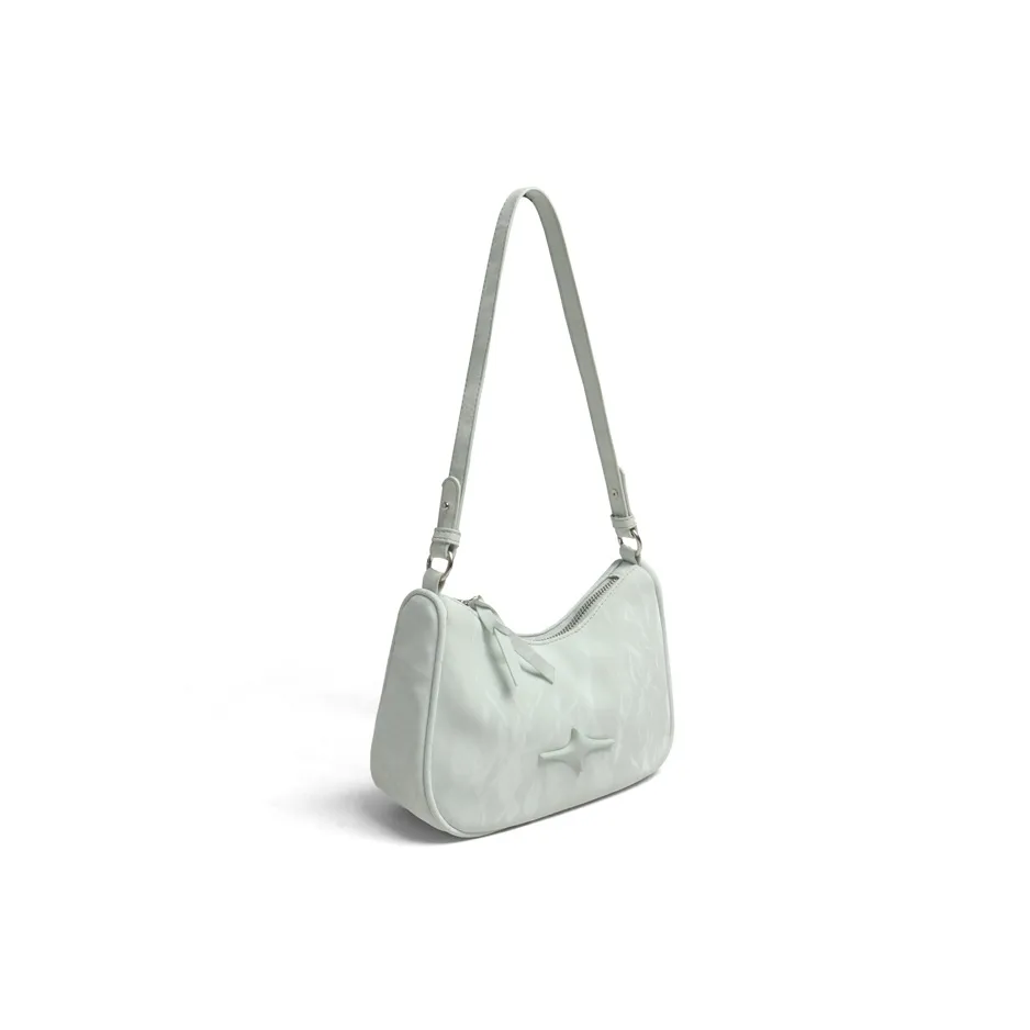 MZ HOUGE PU Leather Shoulder Bag Women's Mint Green/Black/Silver Gray