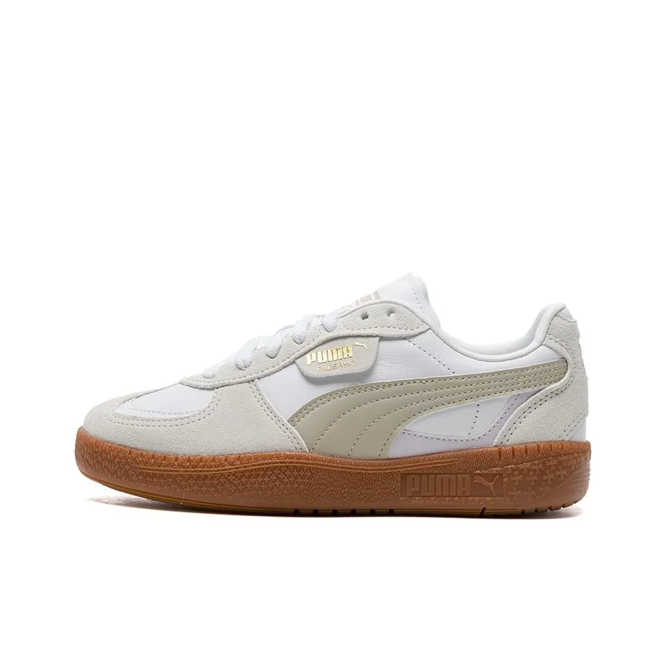 PUMA Palermo Moda Wns Abrasion Resistant Breathable Low Top Skateboard Shoes Women's White Brown