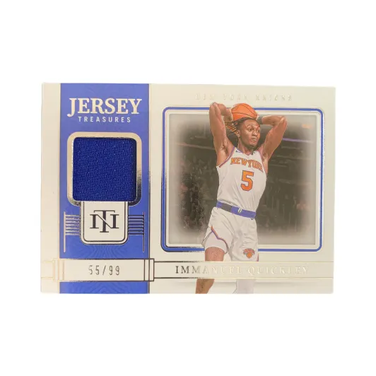 PANINI 2022 23 National Treasures Knicks Quickley 55 99 Игра Использованный Джерси Окно Карта Карта Access пройдет