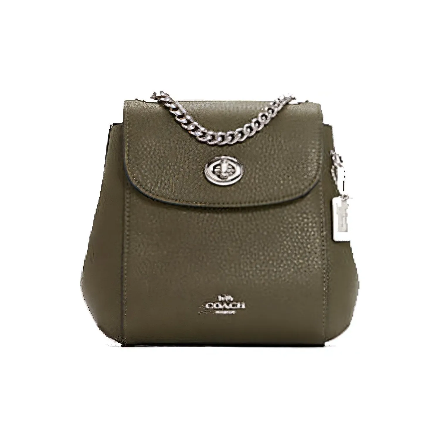 COACH Convertible Cow Leather Crossbody Bag, Backpack Large Size Women's Olive Green