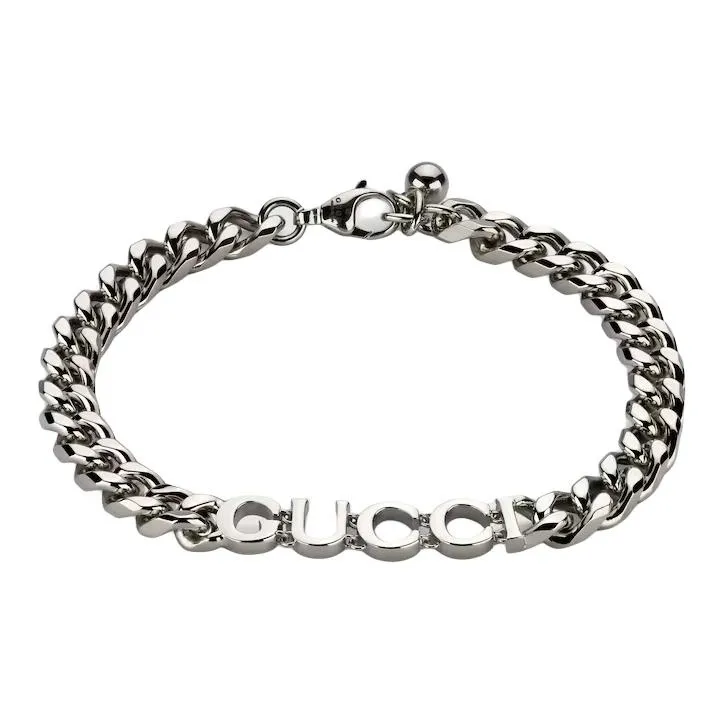 GUCCI Браслеты из металла с покрытием из палладия унисекс серебряный