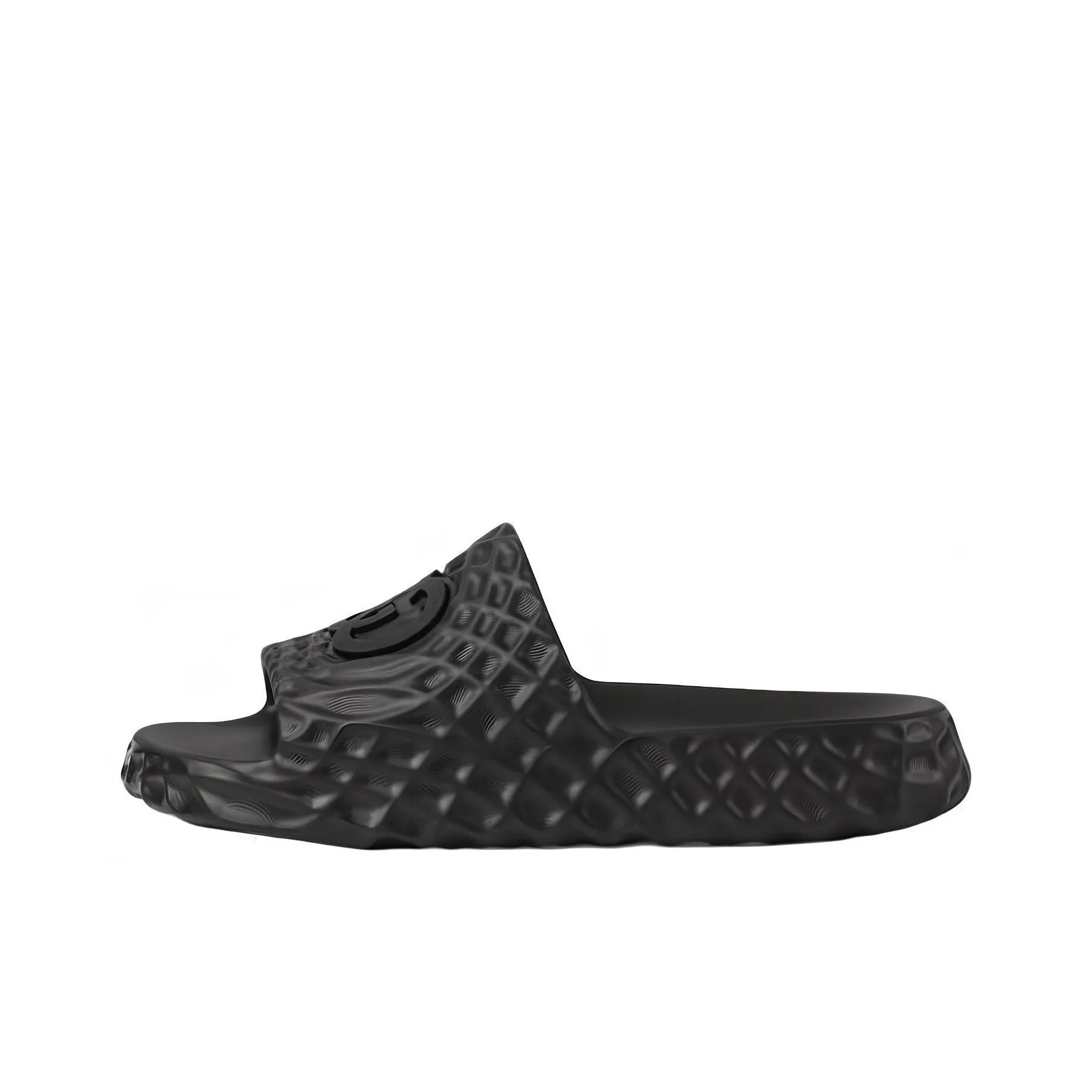 GUCCI Slide Sandal Interlocking G Black Water Ripples