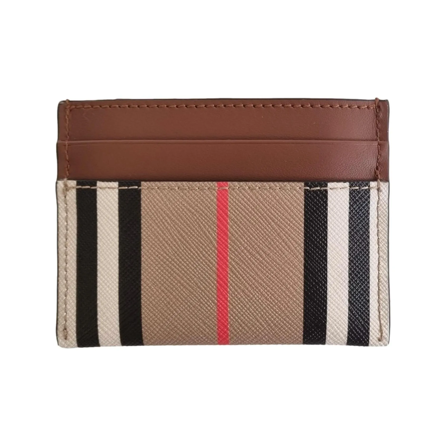 Burberry Кожа и Хлопок Держатель для карт Мужской Светлый Умбра