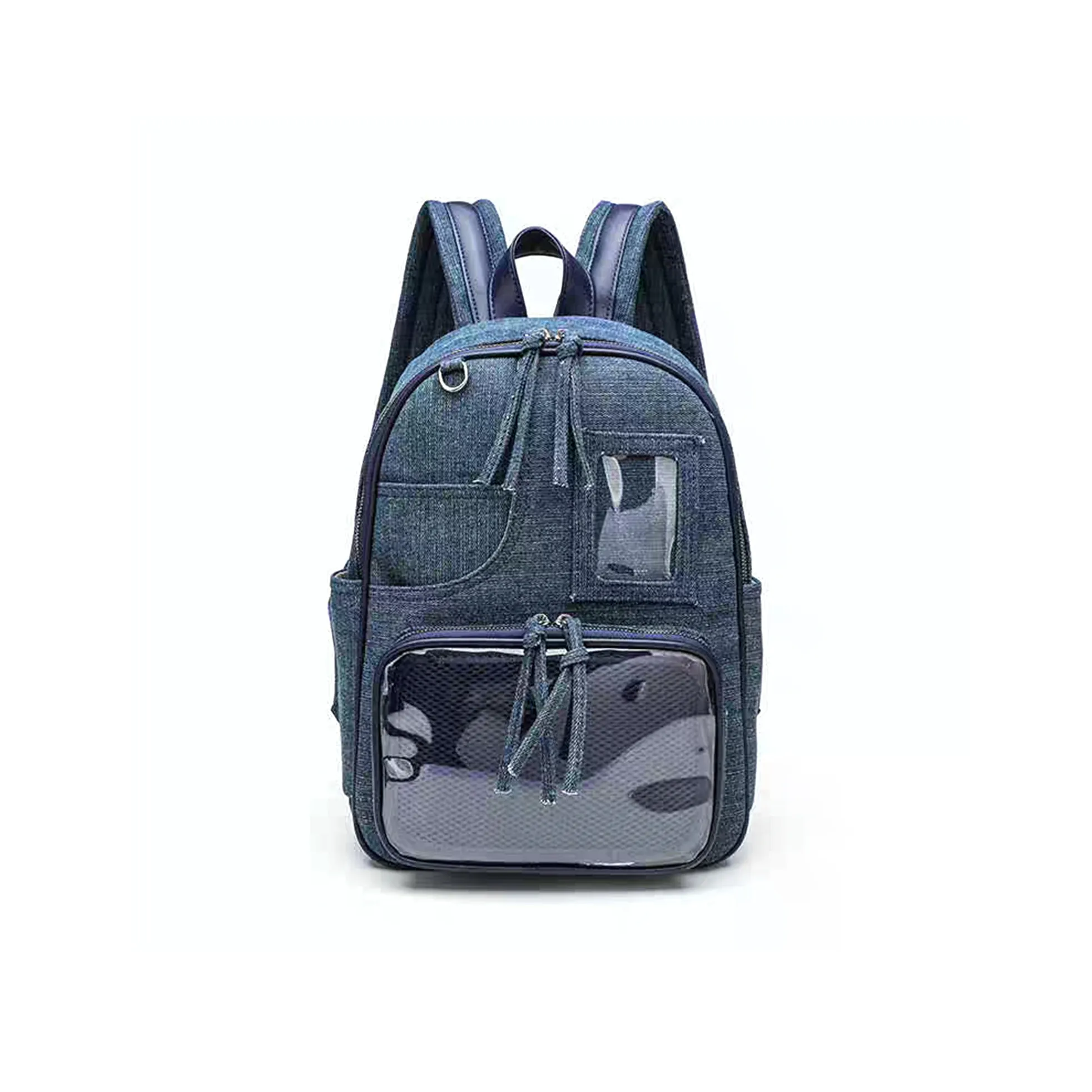 UNITE STAR Деним Коммутирование Универсальный Большой объем С рельефом Рюкзак Средний Женские