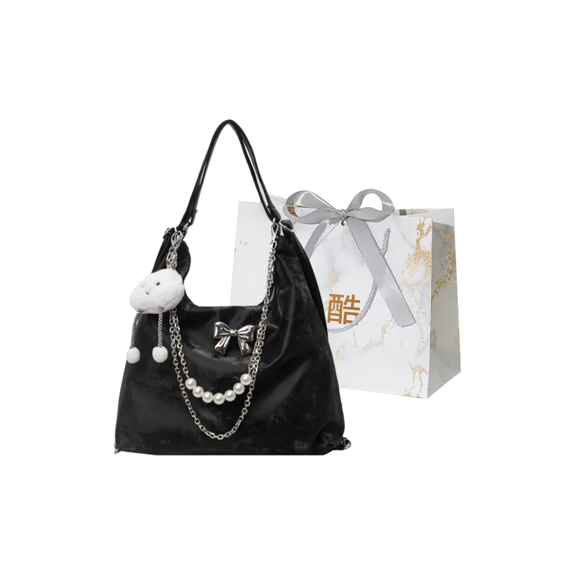 Cool PU Backpack Shoulder Bag Regular Women's Black/Ecru/Pink/Blue