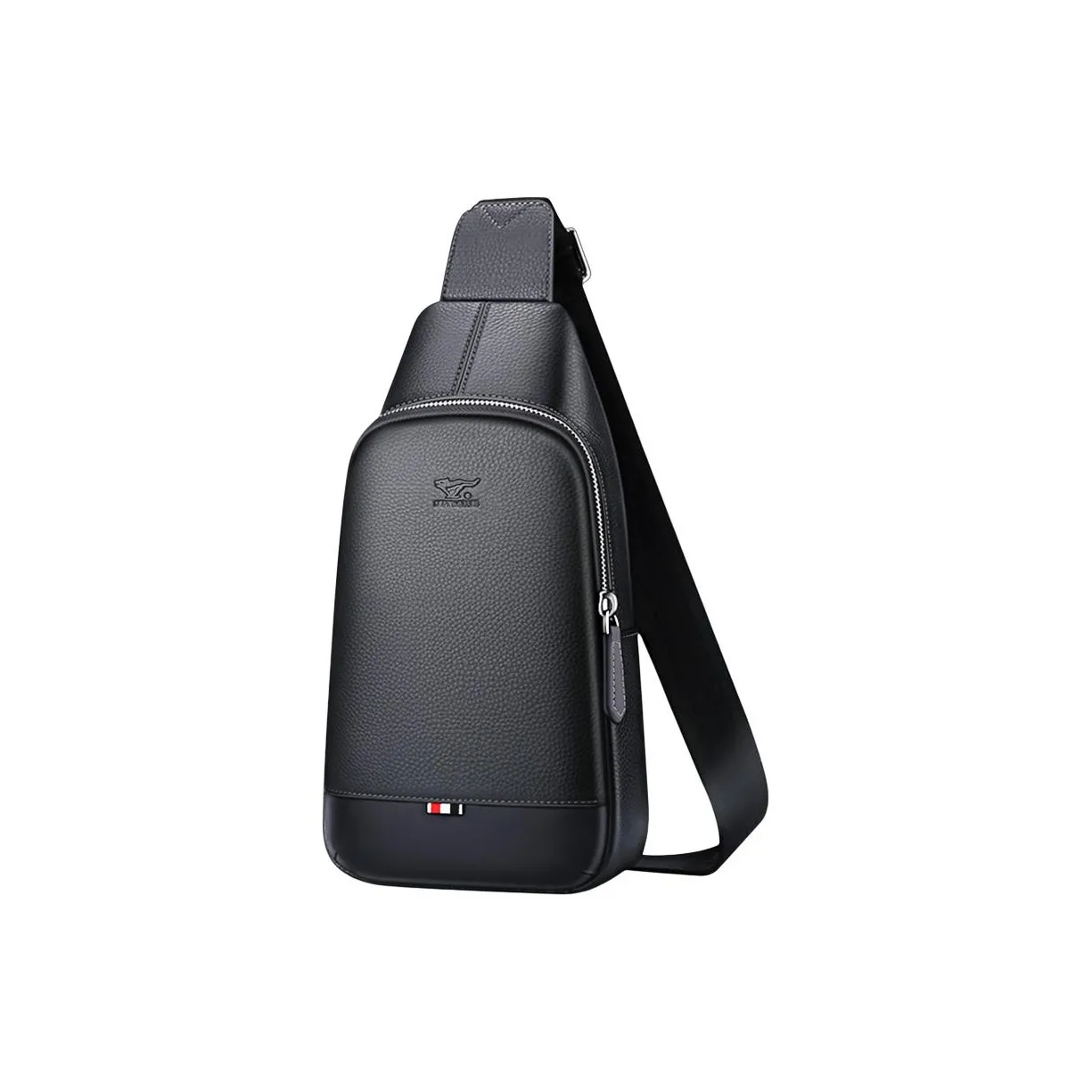 SEPTWOLVES Сумка через плечо из коровьей кожи среднего размера мужская черная