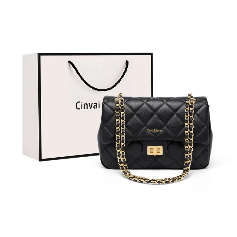 CinvaiKrose Сумка через плечо из коровьей кожи с синтетической кожей плечевая сумка маленькая женская черный экрю