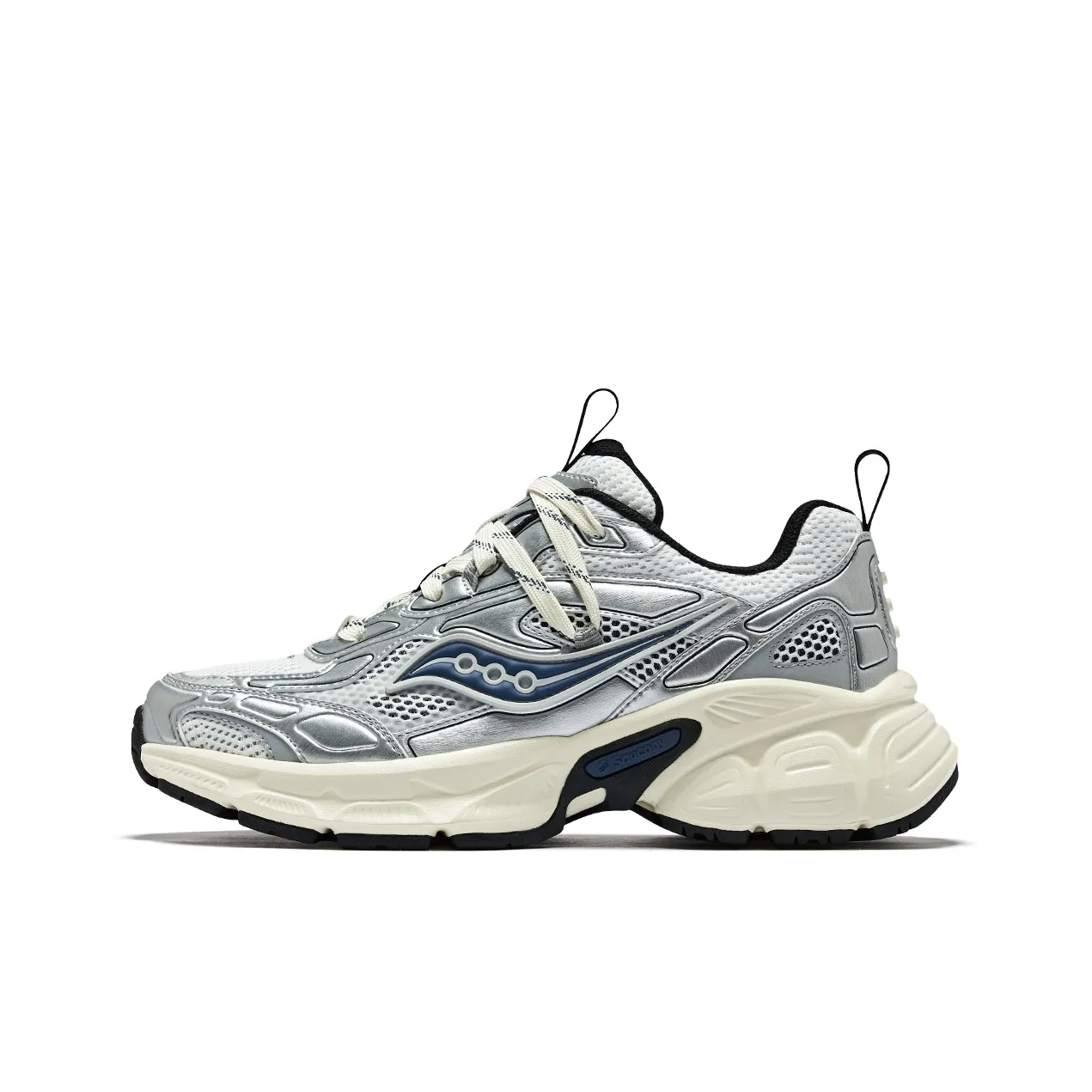 Saucony 2K CAVALRY Аbrasion Resistant Беговые кроссовки Унисекс Серебристо-белый Синий