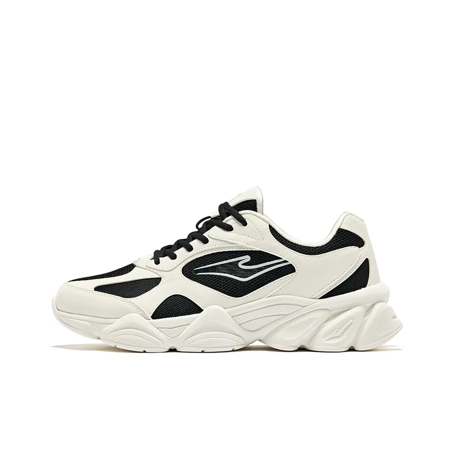 Erke Япония Dawn 2 Устойчивый к истиранию Дышащий Низкий Топ Повседневный Мужской Микрокристалл Белый Джет Черный