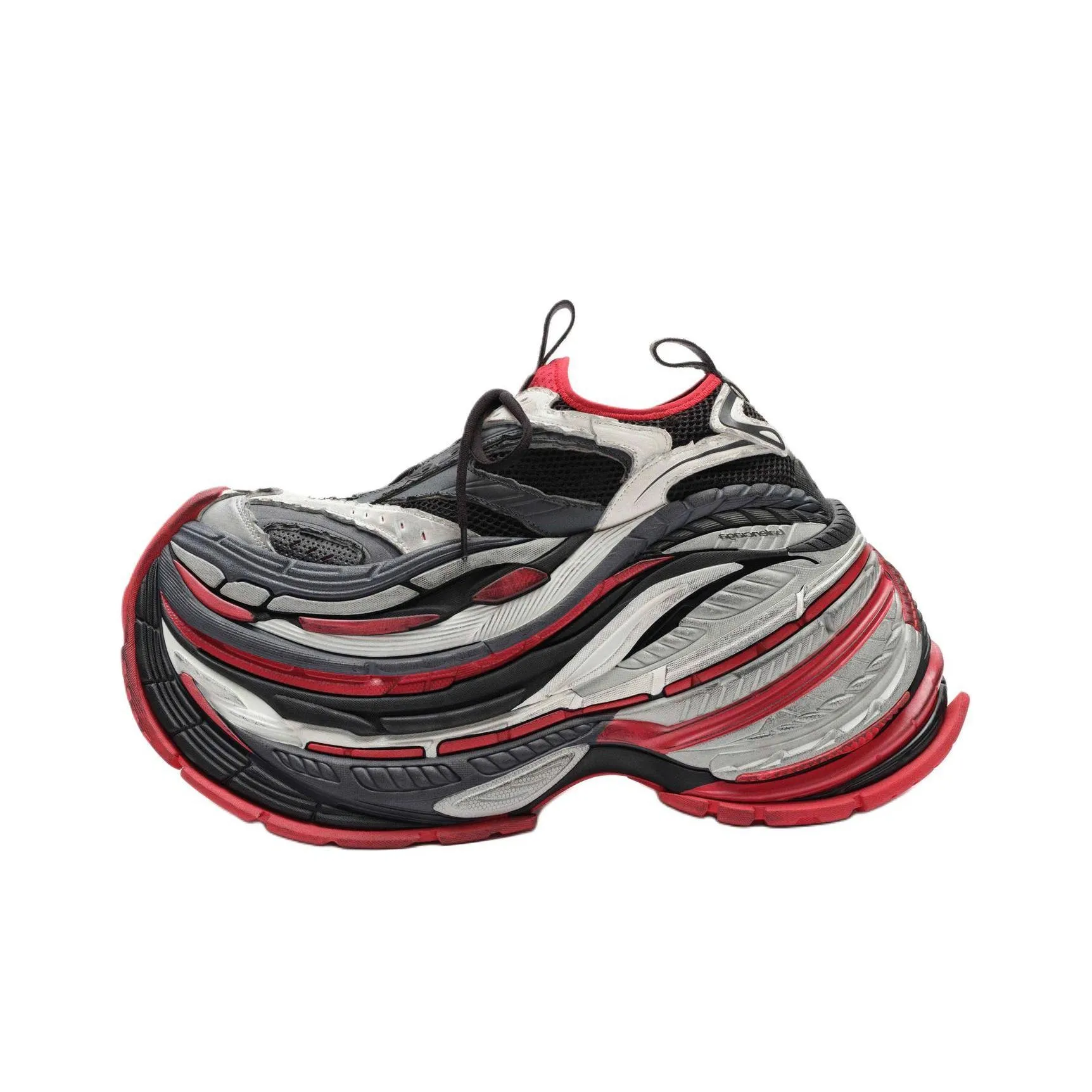 Balenciaga Platform Chunky Sneakers Men
s Gray Red