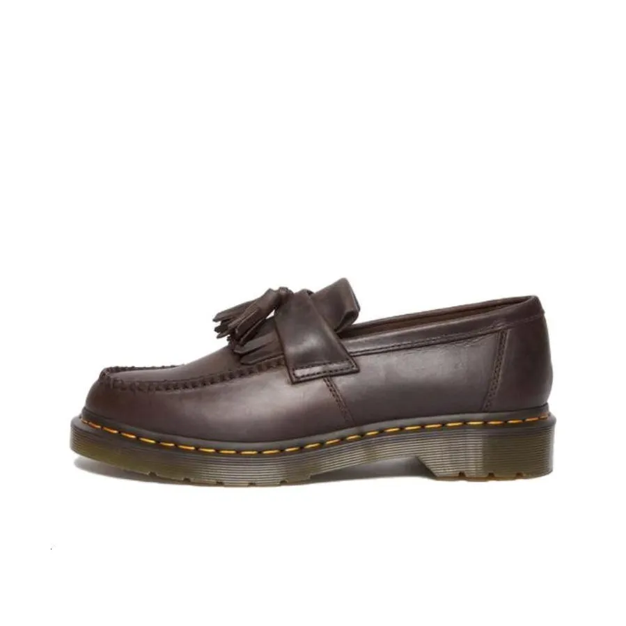 Dr.Martens Adrian Crazy Horse Leather Tassel Loafers 'Dark Brown'