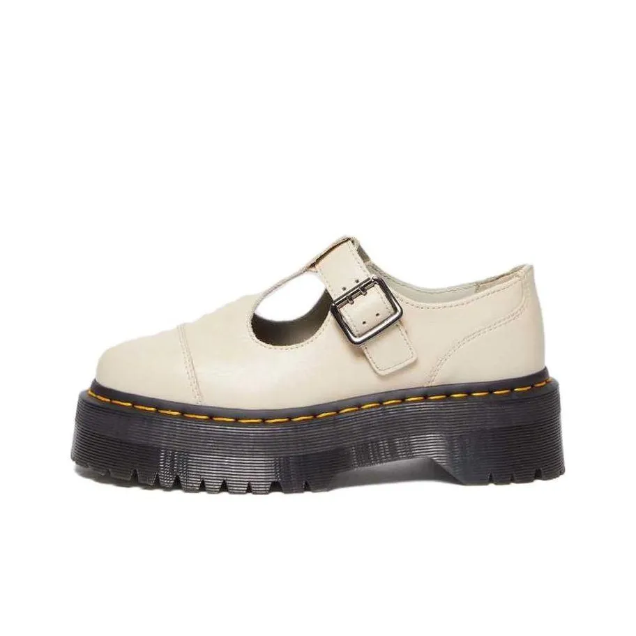 Dr. Martens Bethan Pisa Leather Platform Mary Jane 'Parchment Beige' Women's